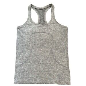 LuluLemon Swiftly Tech Silver Sparkle Tank Size 8 Sweat Life Crush The Distance
